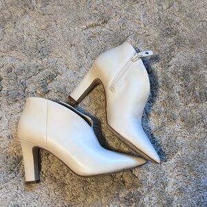 Cole Haan Cream Heeled Ankle Boots